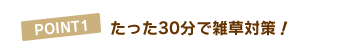 POINT1.たった30分で雑草対策!