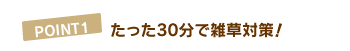 POINT1 たった30分で雑草対策!