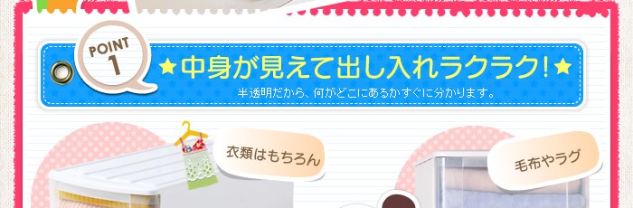 【POINT1】中身が見えて出し入れラクラク！