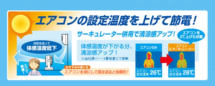 エアコンの設定温度を下げて節電！