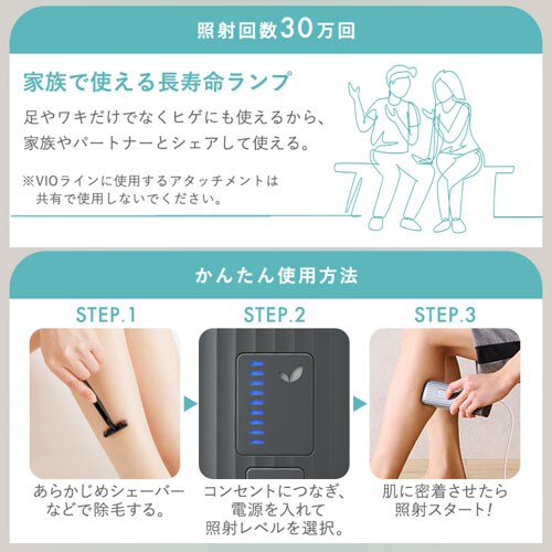 MiCOLA 光美容器 ハイパワー 男女兼用 LB-M101-W ホワイト【代引き不可