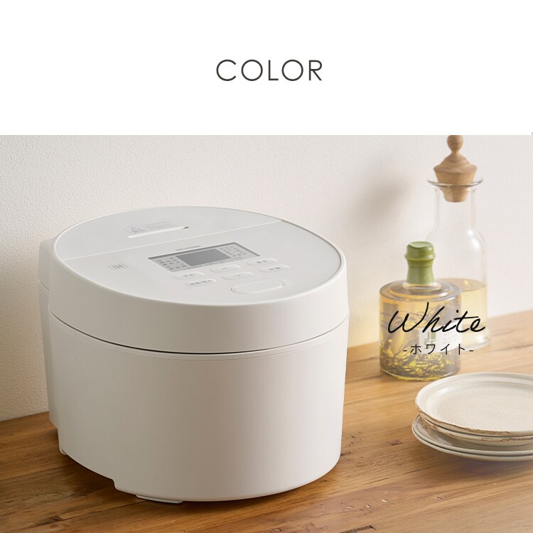 炊飯器 3合 IH RC-ISA30-W ホワイト 104938 │アイリスオーヤマ公式