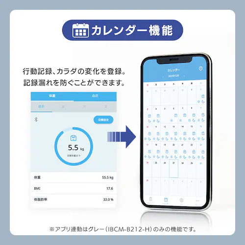 体重計 体組成計 薄型 体組成計 PZIBCM-211-B ブラック_8