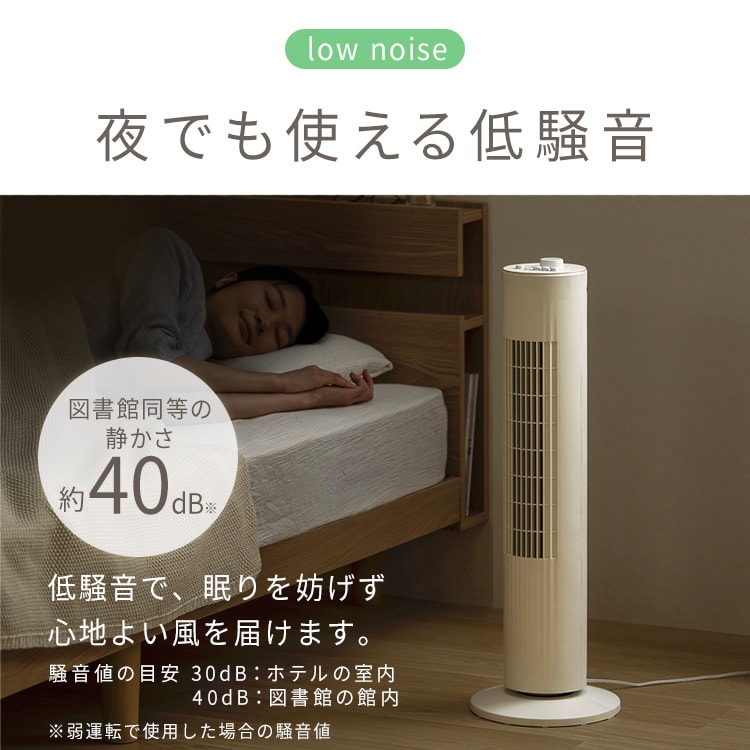 タワーファン 扇風機 左右首振り TWF-M74 ホワイト 106400 │アイリス