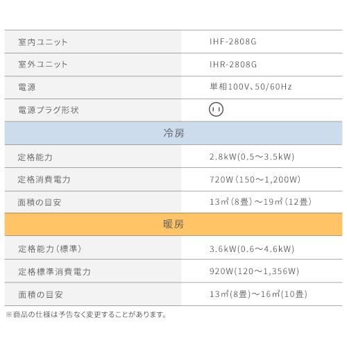 エアコン 10畳 2024年モデル 工事費込み 節電 2.8kw 100V対応 IHF