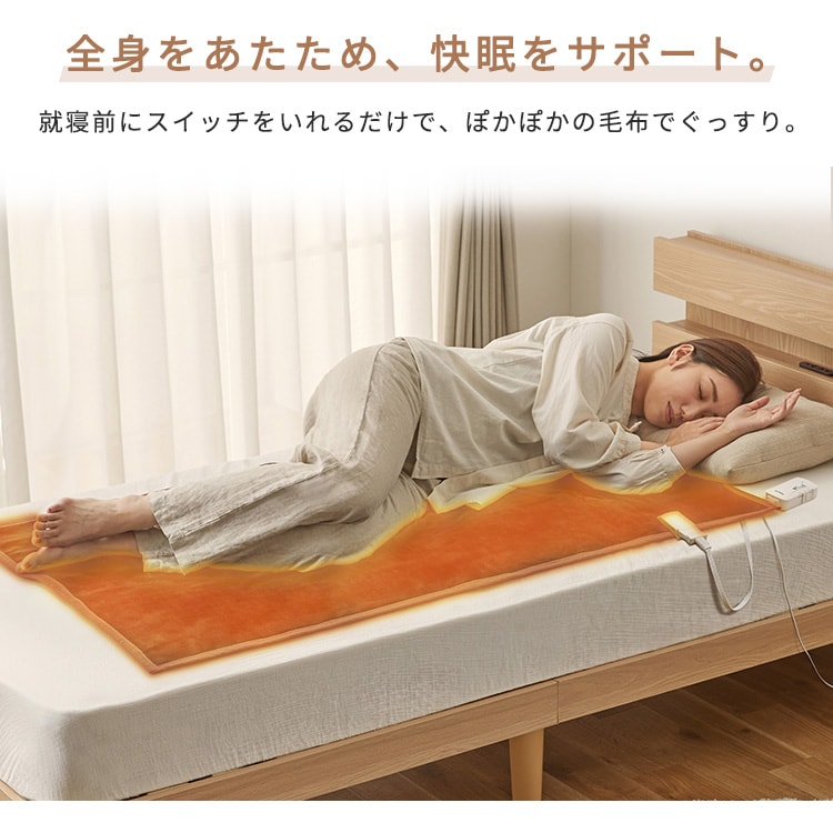 電気毛布 敷き 80×140㎝ EHB-FK1480B-LT ライトブラウン 107141