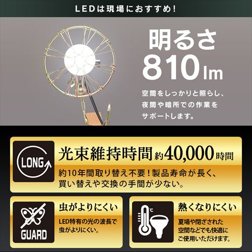 17%OFF】ワークライト LED クリップライト 屋内用 作業灯 作業用 810lm