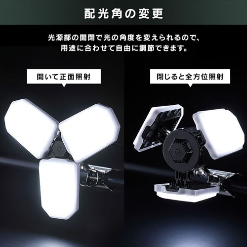 ワークライト LED 配光可変型 クリップライト 屋内用 作業灯 作業用