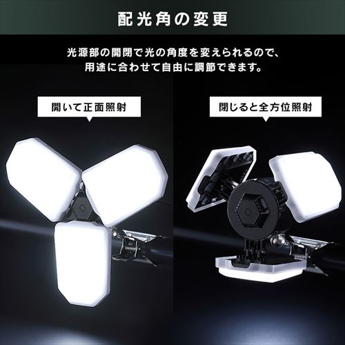 ワークライト LED 配光可変型 クリップライト 屋内用 作業灯 作業用