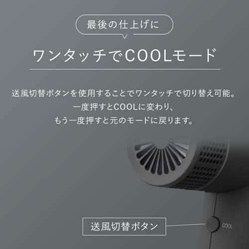 MiCOLA イオンドライヤー 折り畳み式 HDR-M401-H ダークグレー 107198