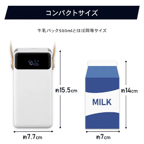 ���o�C���o�b�e���[ �����^�я[�d�� ��e�� 60000mAh �o�b�e���[�X�e�[�V���� IBT-A60100-W �z���C�g_4