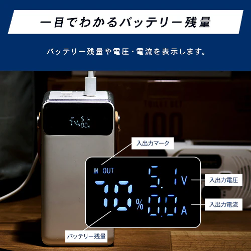 ���o�C���o�b�e���[ �����^�я[�d�� ��e�� 60000mAh �o�b�e���[�X�e�[�V���� IBT-A60100-W �z���C�g_8