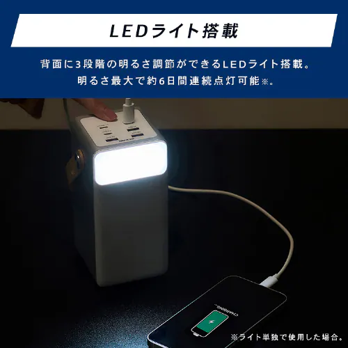 ���o�C���o�b�e���[ �����^�я[�d�� ��e�� 60000mAh �o�b�e���[�X�e�[�V���� IBT-A60100-W �z���C�g_9
