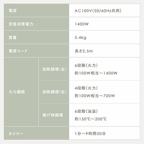 IH�R���� 2�� 1400W �X�^���h�t�� IHK-WT41S-B �u���b�N_17