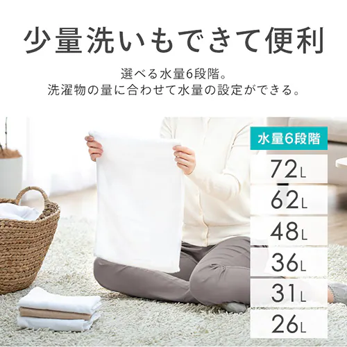洗濯機 10kg ガチ落ち大水流洗浄 節水 部屋干し時間短縮モード 二人暮らし ファミリー向け ITW-100B01-W_11