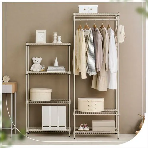 スチールラック カラースチールシェルフ ワードローブ大 SEC-800W カーキ_3