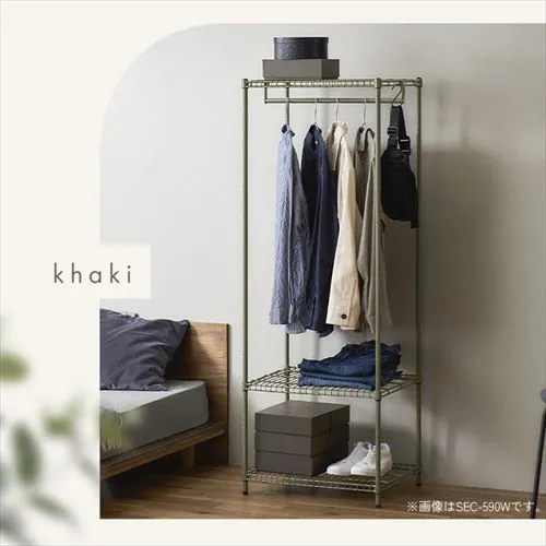 スチールラック カラースチールシェルフ ワードローブ大 SEC-800W カーキ_11