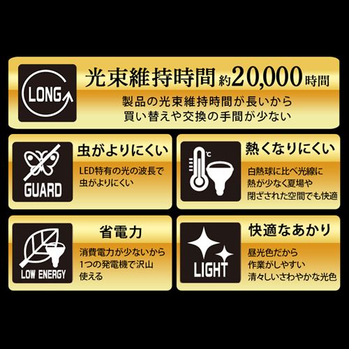 ワークライト LED 投光器 屋内・屋外兼用 作業灯 5500lm LWT-5500CK2