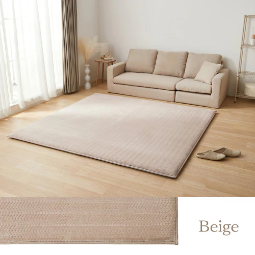 ラ・クッションラグ フレンチヘリンボーンタイプ 185cm×185cm 2畳 厚さ4.5cm ライトグレー ACRFG-1818_4