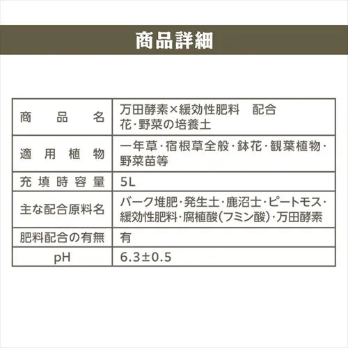 【2個セット】万田酵素×緩効性肥料 配合 花・野菜の培養土14L_12