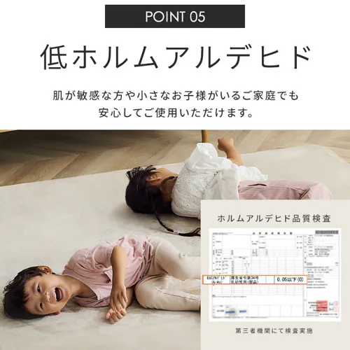 ラグ ラ・クッションラグ つまずきにくいラグ 185cm×185cm 2畳 厚さ4.5cm ベージュ ACRNS-1818_12