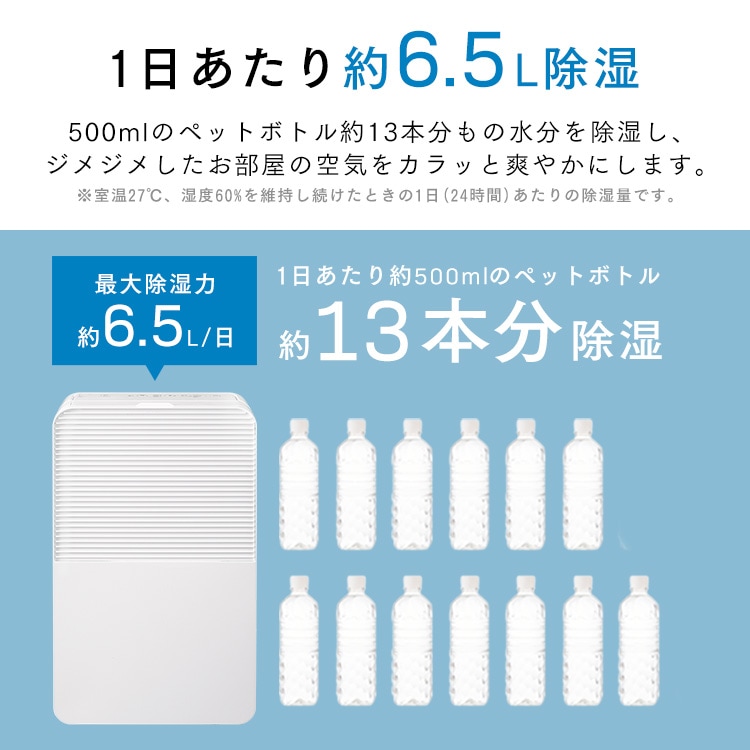 コンプレッサー式除湿機 6.5L IJC-R65 ホワイト 108184F │アイリス