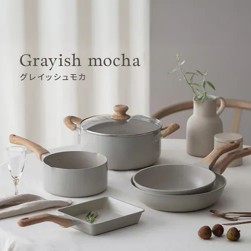 ナチュかるフライパンエッグパン IHガス火対応 NTL-EGPG パールグレー×アイボリー_4