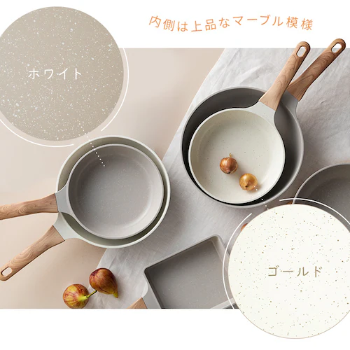 ナチュかるフライパンエッグパン IHガス火対応 NTL-EGPG パールグレー×アイボリー_5