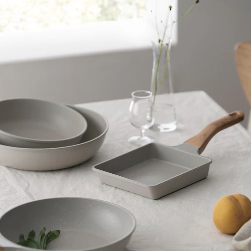 ナチュかるフライパンエッグパン IHガス火対応 NTL-EGPG パールグレー×アイボリー_13