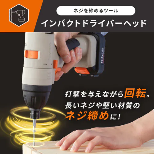 インパクトドライバーヘッド マルチギア 10.8V JM10IN サンドベージュ【付け替えヘッド】_4