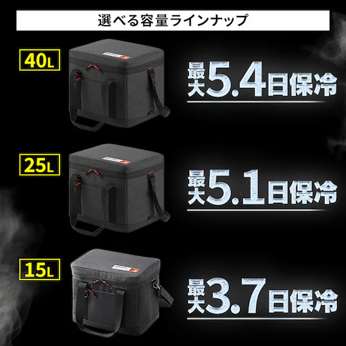 【急速凍結保冷剤M付き】HUGEL クーラーボックス エアロゲルソフトクーラーボックス 25L AGSC-25C チャコールグレー_1