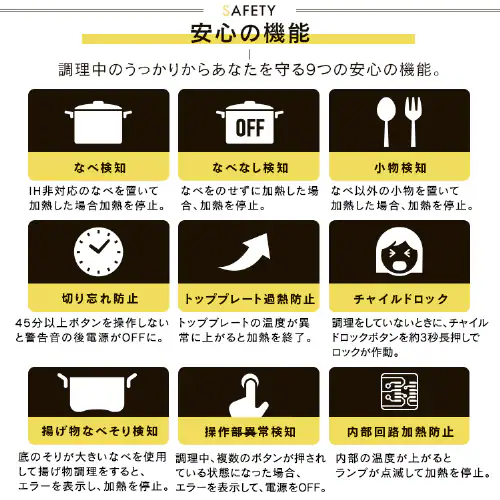 IHクッキングヒーター 3口 5800W IHコンロ 一人暮らし IH調理器 3口IHコンロ 200V ビルトインIH 3口グリルレスタイプ IHC-B3201GL-B ブラック_10