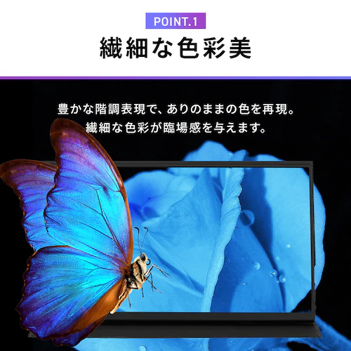 ポータブルモニター 15.6インチ FHD LUCA DP-EF164S-B ブラック_5