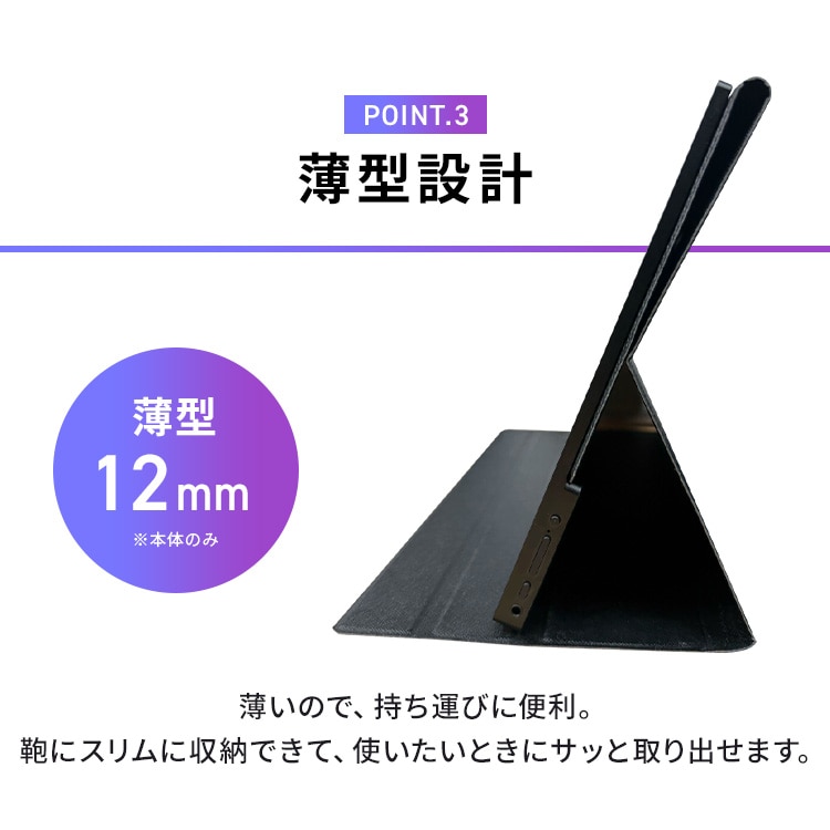 ポータブルモニター 15.6インチ FHD LUCA DP-EF164S-B ブラック 110455