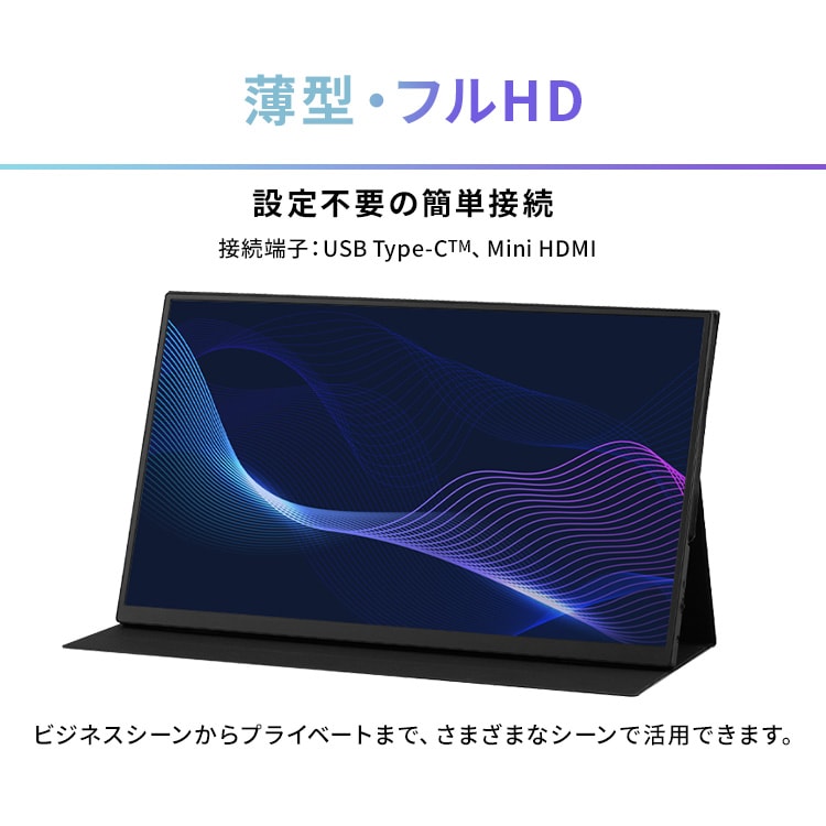 ポータブルモニター 18.5インチ FHD LUCA DP-EF184S-B ブラック 110456