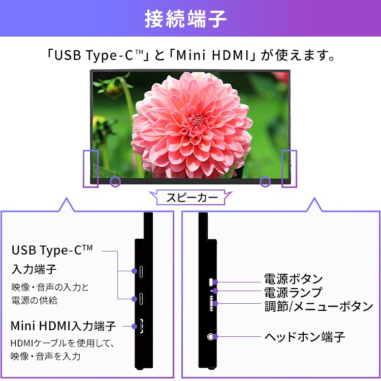 ポータブルモニター 18.5インチ FHD LUCA DP-EF184S-B ブラック 110456