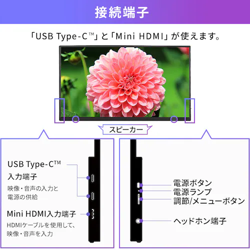 �|�[�^�u�����j�^�[ 18.5�C���` FHD LUCA DP-EF184S-B �u���b�N_10