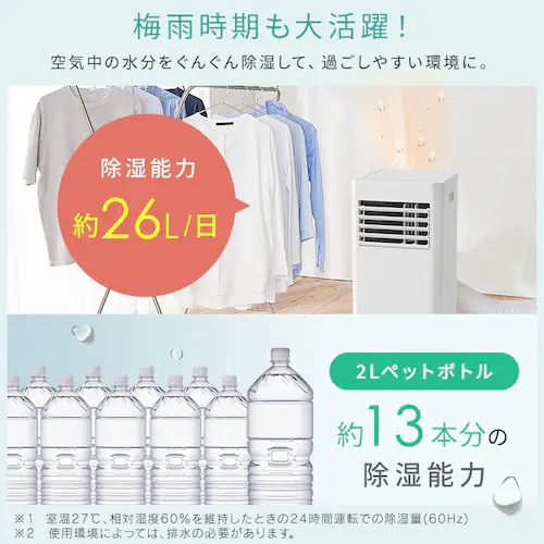 ポータブルクーラー 7~10畳 工事不要 冷風 送風 除湿 ハイパワーモデル