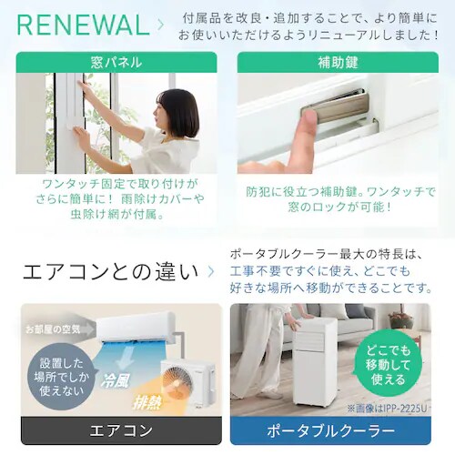 ポータブルクーラー IPA-2325S　【美品】5時間使用のみ（送料込） Amazon | 工事不要! ! アイリスオーヤマ ポータブルクーラー 冷風 送風