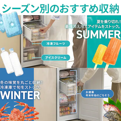 冷凍庫 64L 幅スリム 自動霜取り IUSN-S6A-W+冷蔵庫下スリム床保護パネル RPD-Slim 【スキマックス】 _3