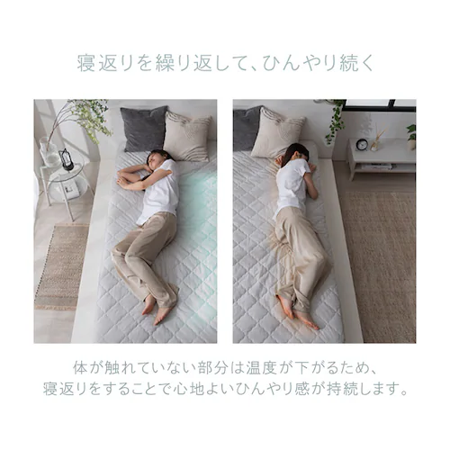 冷感敷きパッド シングルサイズ ひんやり長持ち BSP-NPEPS5-S グレー_7