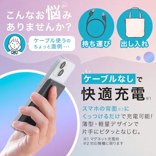 ���o�C���o�b�e���[ �}�O�l�b�g�� ���^ �y�� 5000mAh TW-A05020-B �u���b�N_2