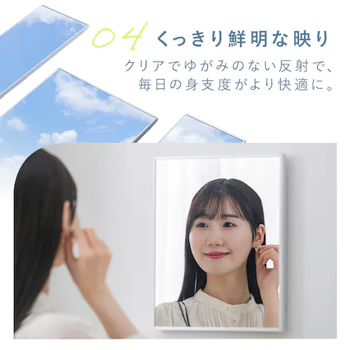 鏡 壁掛け 割れない 全身 軽量 フィルムミラー KWM-28150 シルバー_13