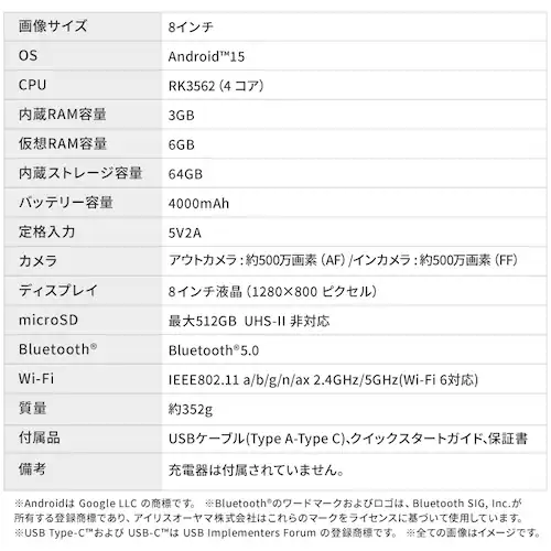 �^�u���b�g 10�C���` 64GB ���C��������3GB 4�R�A �ی�t�B�����W������ TA10E1W63-V1H �u���b�N_10