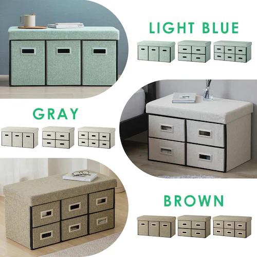 3WAY 引き出し収納ボックス 引き出し3つタイプ SST3H-76 ライトブルー_16