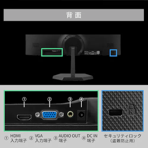 ���j�^�[ 21.5�C���` �f�B�X�v���C LUCA DT-KF215R-B_13
