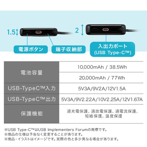 ���o�C���o�b�e���[ ���^ �y�� 10000mAh CE-A10020-B �u���b�N_11