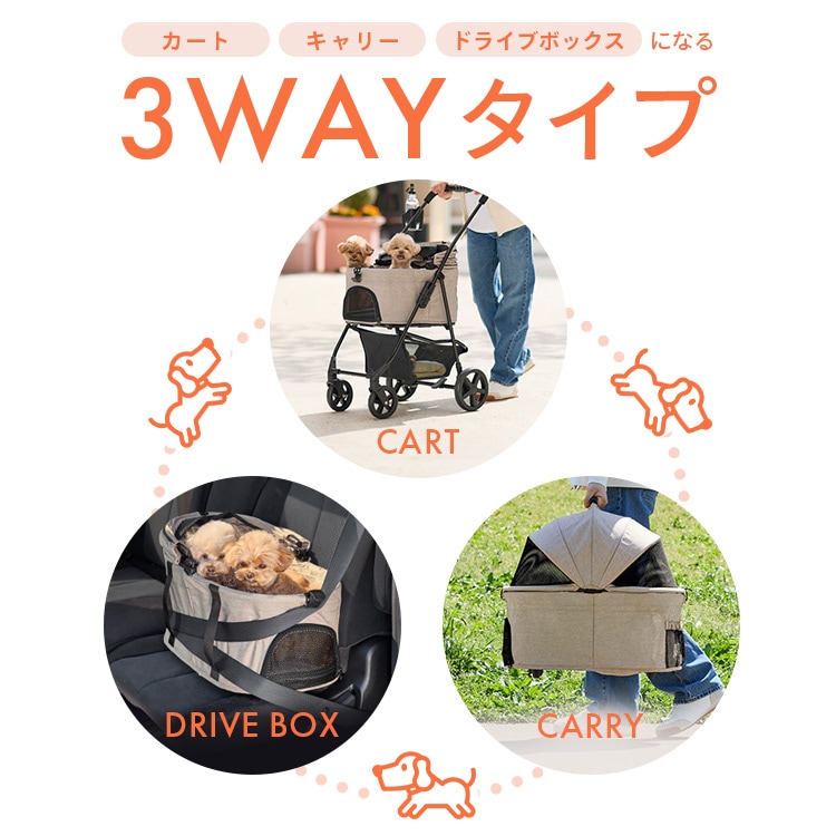 3WAYペットカート TPC-990 ネイビー 小型犬 112132 │アイリスオーヤマ
