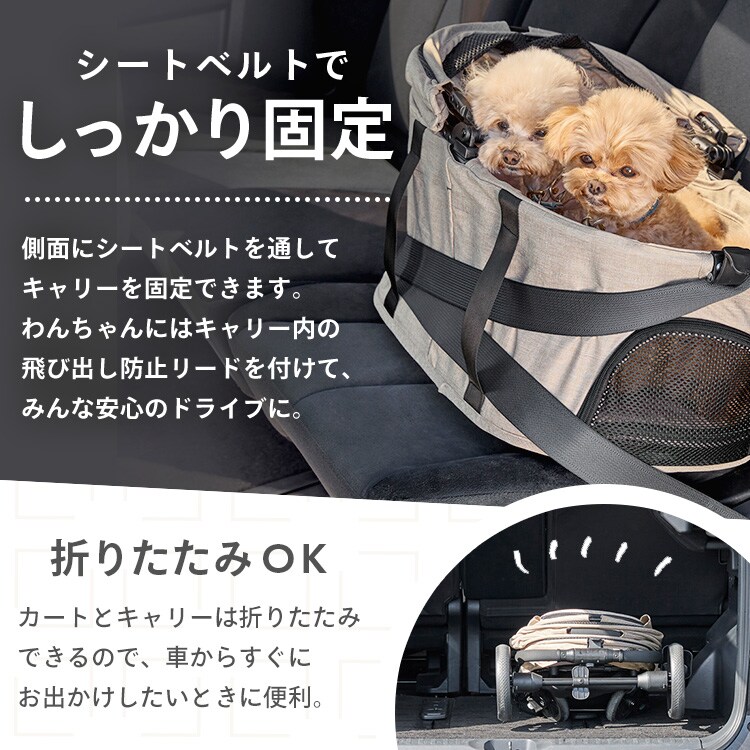 3WAYペットカート TPC-990 ネイビー 小型犬 112132 │アイリスオーヤマ