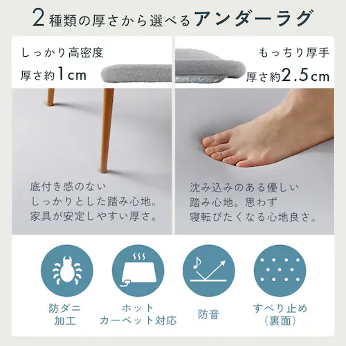 ���O �N�b�V�������O �͂����Đ􂦂郉�O �t�ďH�~�g���郉�O �ۃL���g�� 185cm�~185cm 2�� ����1cm �n�K�b�V�� Hagash �O���[ HAGSM10-1818_13